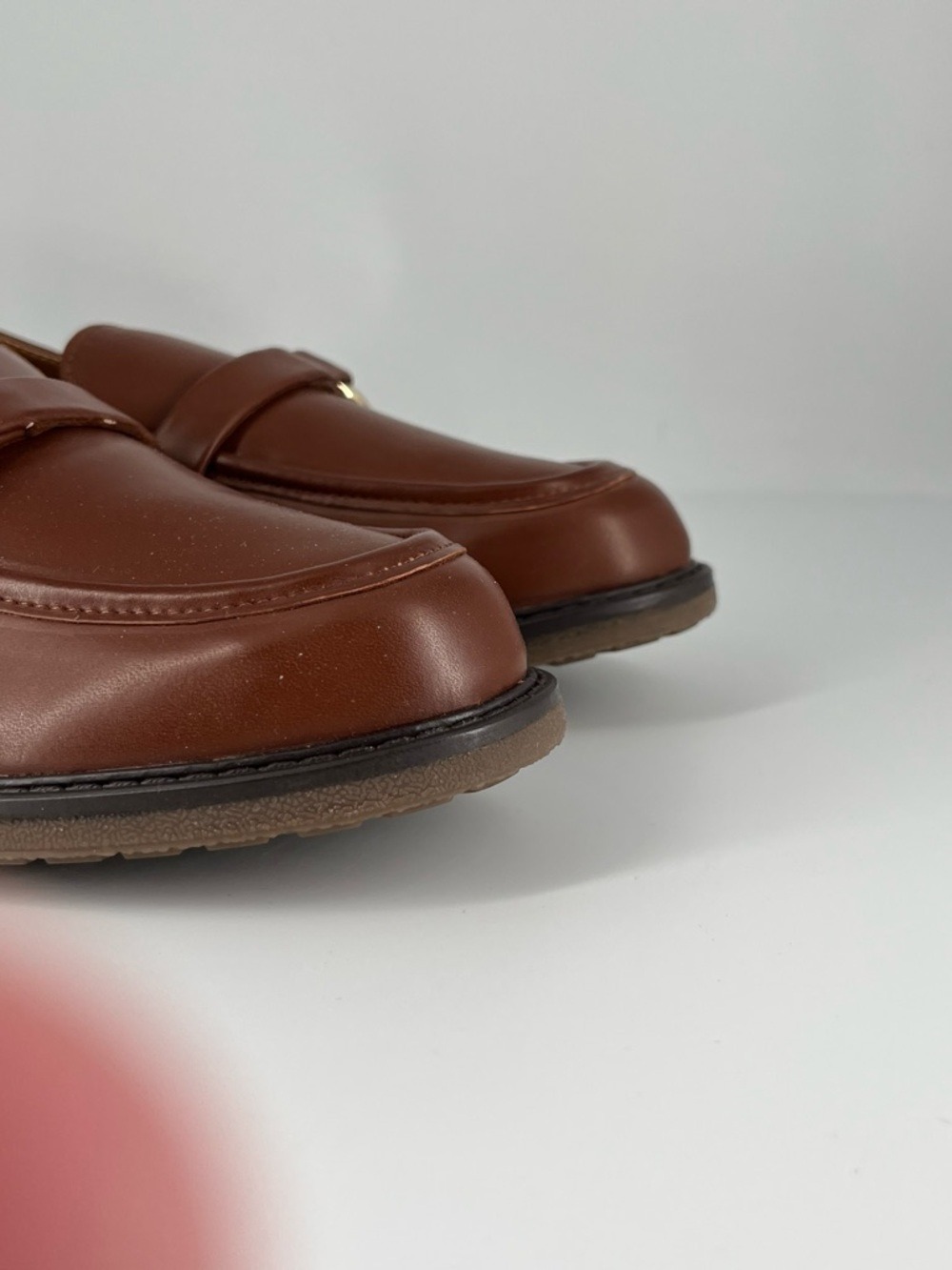 Easy Spirit JEANE Cognac/Brown Leather Slip-On Loafers w/ Gold Accent sz 10 NIB - Picture 5 of 12